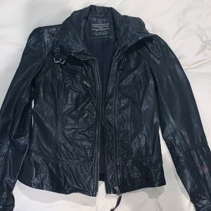 Allsaints black leather jacket size 2 / XS